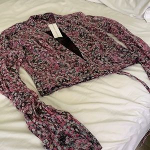 Karina Grimaldi Floral Plunge blouse.